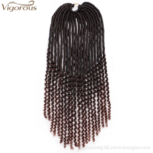 Vigorous Soft Faux Locs Ombre Twisted Hair Synthetic Dreadlocks Crochet Braiding Goddess Locs Crochet Braids Hair Extension